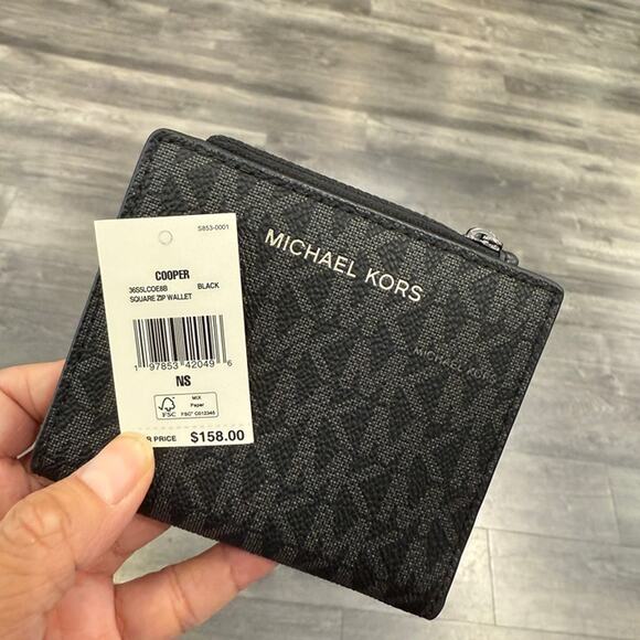 Michael Kors Mens Cooper Square Zip Wallet Black Unisex - Picture 7 of 7